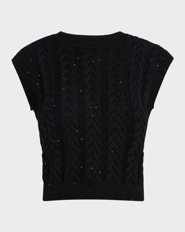 Fitted Diamante Cotton Tank